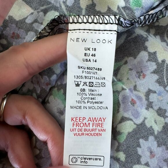 New Look Women's Long Sleeve Collared Mini Dress in Spring Floral -14 - Picture 6 of 7